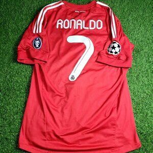 Cristiano Ronaldo Real Madrid UEFA 2011 2012 Third Soccer Jersey Shirt L